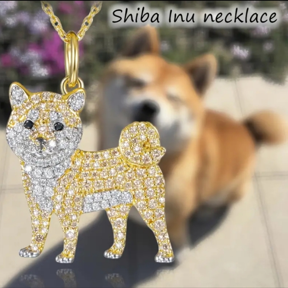 NEW! Cubic Zirconia Shiba Inu Keychain/Bag 👜🎒 Charm & Jewelry Pendant ~ 🎁🐾🐕
